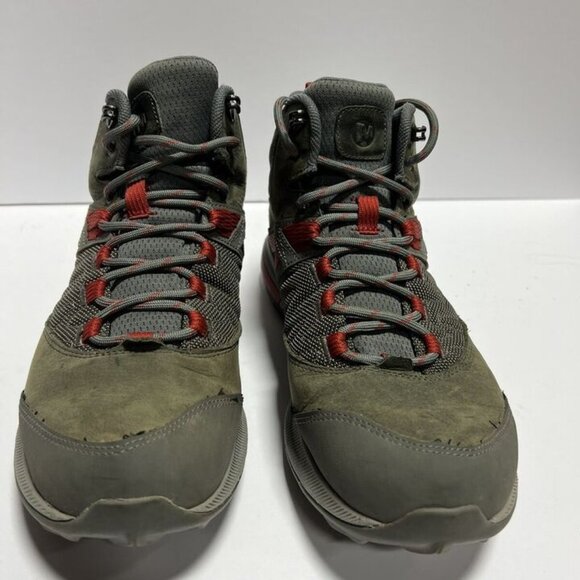 Merrell Men\'s Zion Mid Hiking Boot Green Leather Size 8 M